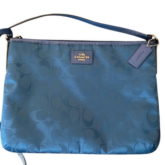 Coach Crossbody in Signature Nylon #3454 Peacock Blue - Picture 2 of 8